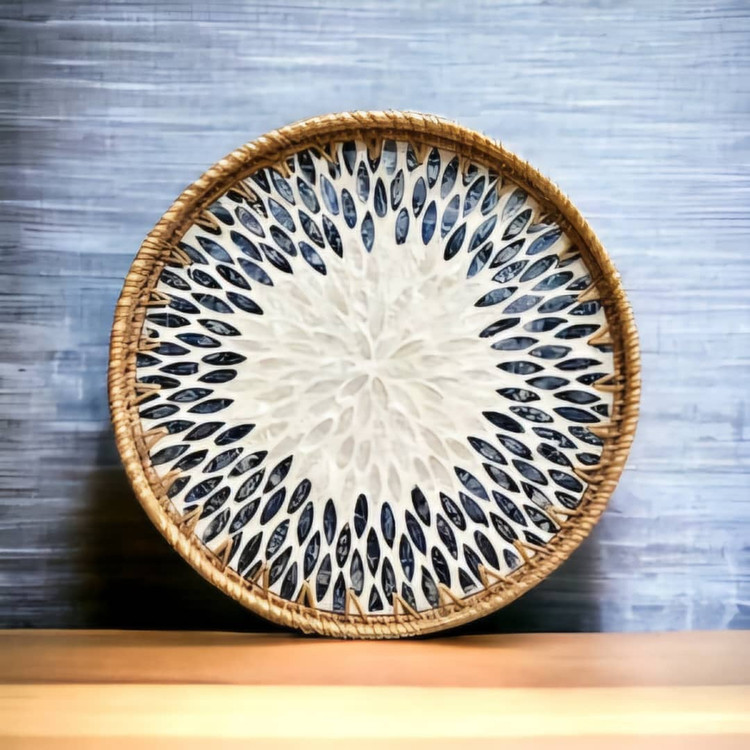 میز عسلی راتان وسط صدف وارداتی