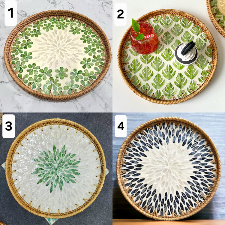 میز عسلی راتان وسط صدف وارداتی